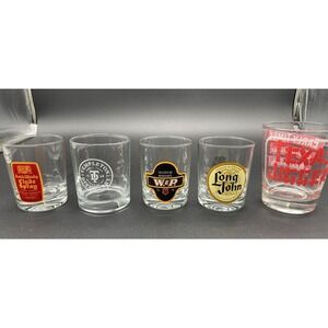 Vintage Whiskey tumbler collection Long John , Templeton, Clyde Spray, w&p Texas